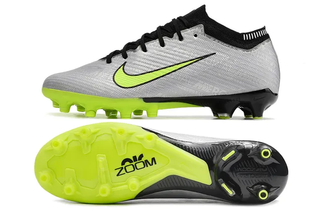 Nike Phantom GT Gray Green Low-Cut Knit Collar Textured Synthetic Upper Firm-Ground Soccer Shoes 5