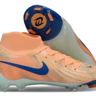 Nike Phantom GT Orange Blue High-Cut Sock-Fit Collar Firm-Ground Soccer Shoes