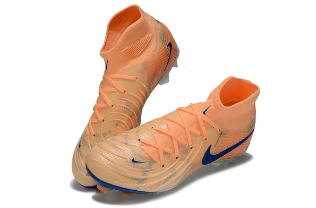 Nike Phantom GT Orange Blue High-Cut Sock-Fit Collar Firm-Ground Soccer Shoes 3