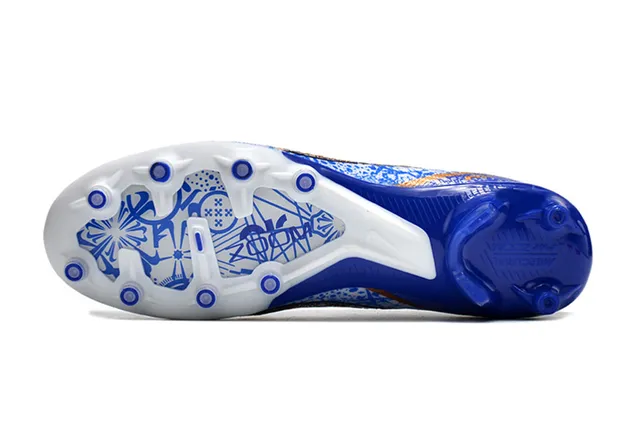 Nike Phantom GT White Blue High-Cut Sock-Fit Collar Firm-Ground Soccer Shoes 6