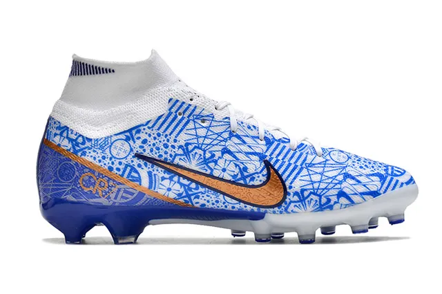 Nike Phantom GT White Blue High-Cut Sock-Fit Collar Firm-Ground Soccer Shoes 7