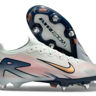 Nike Phantom GT White Navy Low-Cut Knit Upper Gradient Color Fade Firm-Ground Soccer Shoes