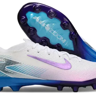 Nike Phantom GT White Purple Knit Upper Air Zoom Cushioning Firm-Ground Soccer Shoes