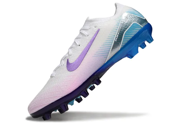 Nike Phantom GT White Purple Knit Upper Air Zoom Cushioning Firm-Ground Soccer Shoes 2