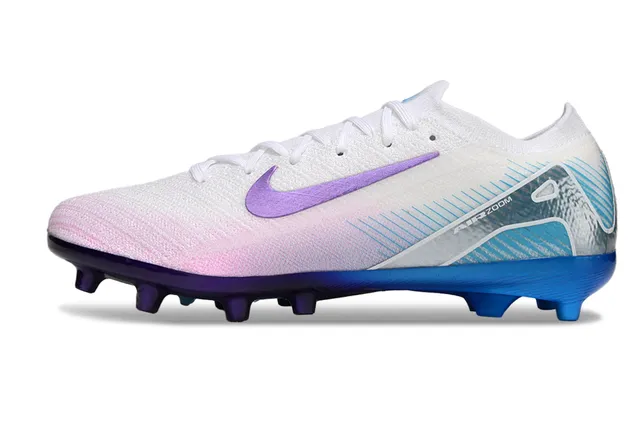Nike Phantom GT White Purple Knit Upper Air Zoom Cushioning Firm-Ground Soccer Shoes 7