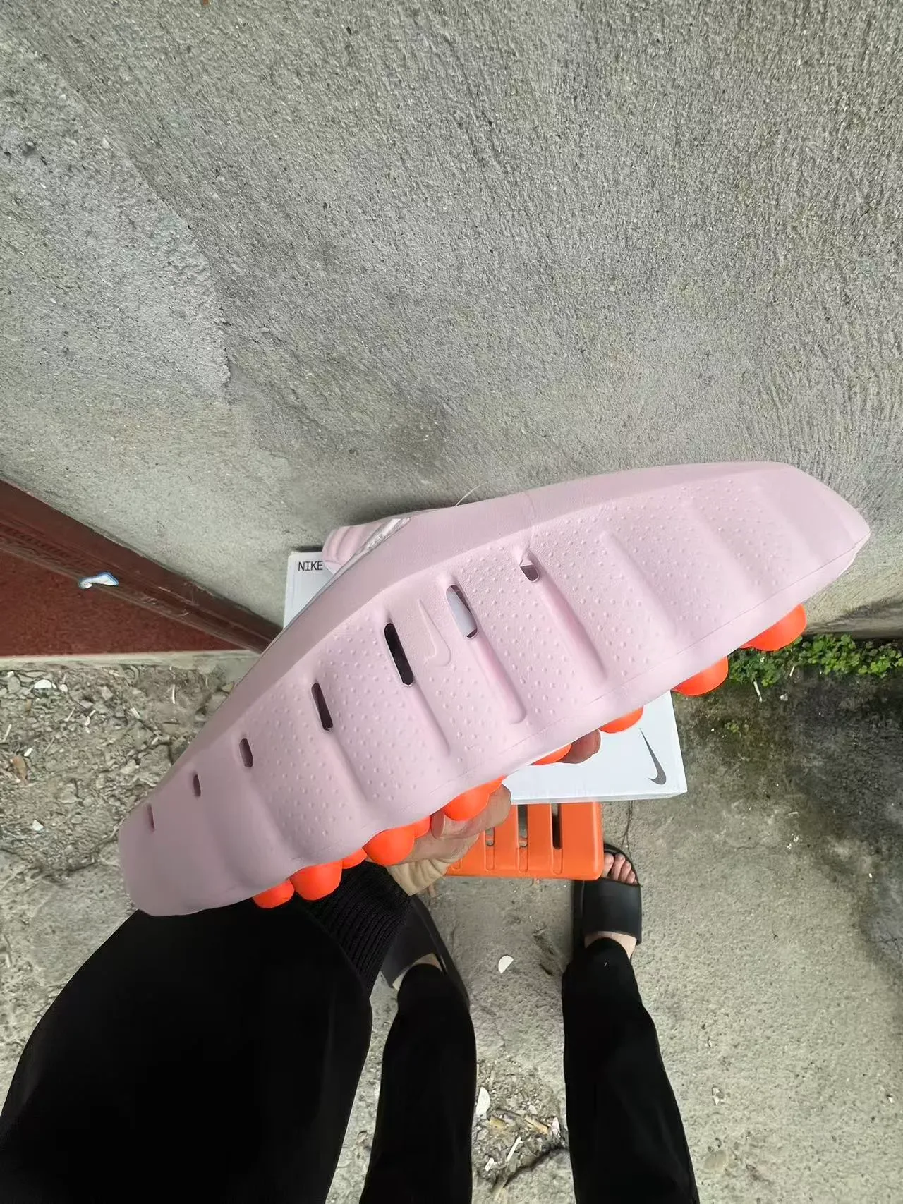 Nike Pink and Orange Podded Midsole Lifestyle Sneaker 5