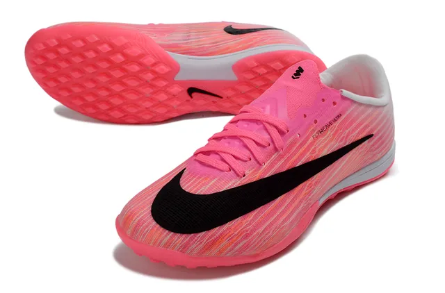 Nike Zapatos de fútbol rosa y negro Flyweave upper gradiente turf 4