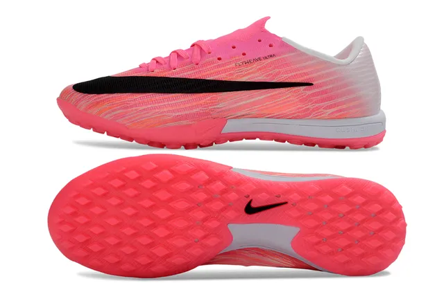 Nike Zapatos de fútbol rosa y negro Flyweave upper gradiente turf 6