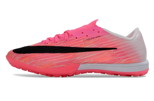Nike Zapatos de fútbol rosa y negro Flyweave upper gradiente turf 7