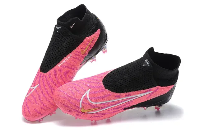 Nike Chaussures de Football Rose Noir Haut Ajustement Chaussettes Upper Translucide Iridescent Semelle Terrain Firme 2