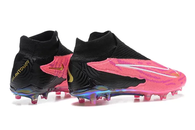 Nike Chaussures de Football Rose Noir Haut Ajustement Chaussettes Upper Translucide Iridescent Semelle Terrain Firme 5