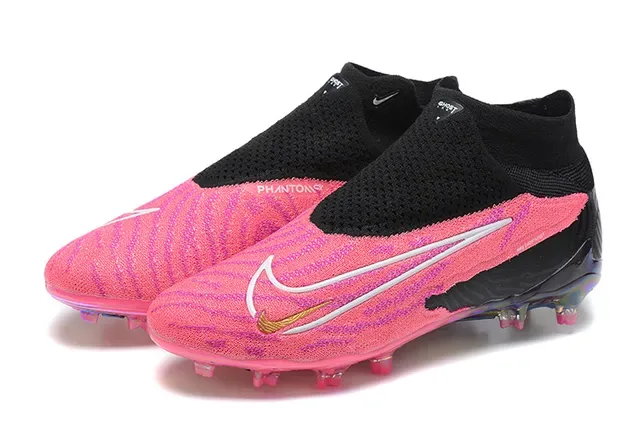 Nike Chaussures de Football Rose Noir Haut Ajustement Chaussettes Upper Translucide Iridescent Semelle Terrain Firme 8