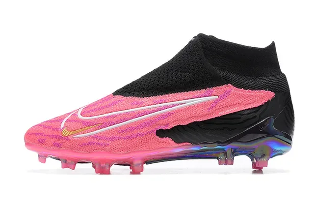 Nike Chaussures de Football Rose Noir Haut Ajustement Chaussettes Upper Translucide Iridescent Semelle Terrain Firme 10