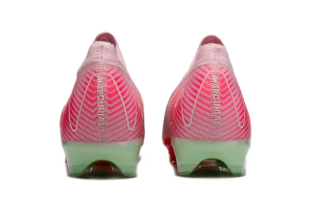 Nike Pink Gold Knit Upper Iridescent Heel Plate Firm-Ground Soccer Shoes 4