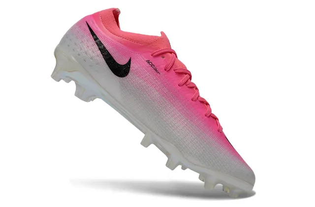 Nike Pink Transparent Low-Cut Knit Bootie Iridescent Soleplate Firm-Ground Soccer Shoes 2