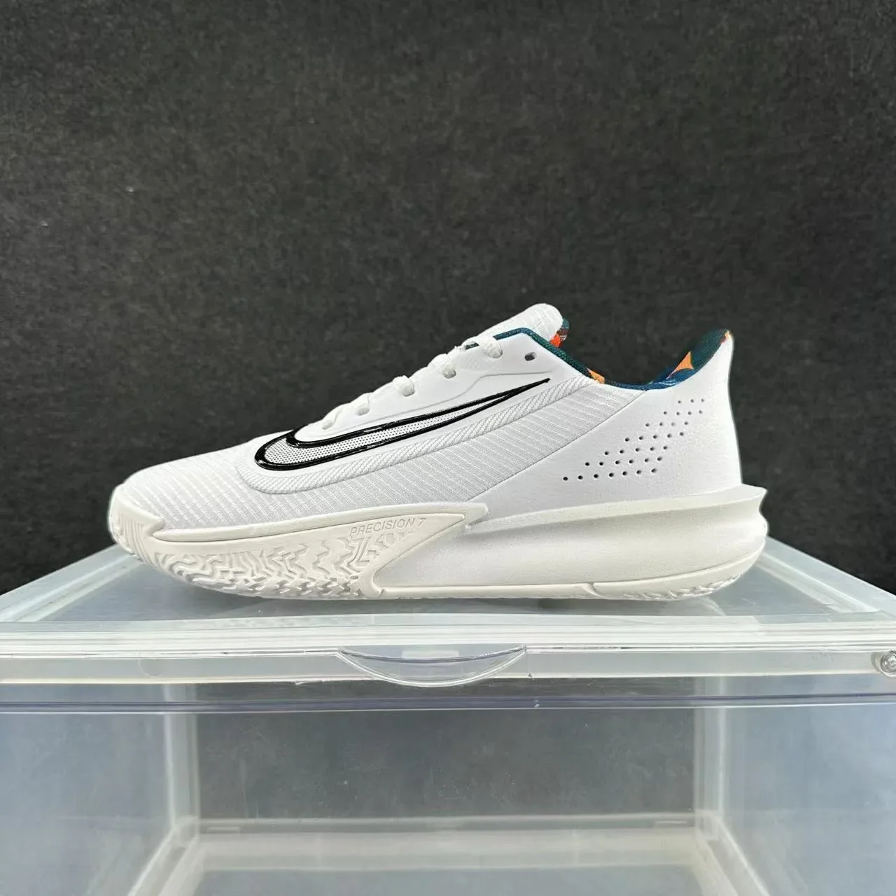 Nike Precision 7 White Black Teal Orange Lifestyle Sneakers 2