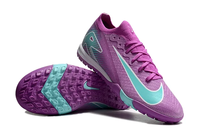 Nike Purple Blue Knit Upper Synthetic Wave Overlays Turf Soccer Shoes 3