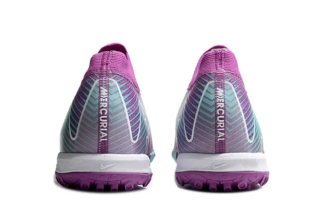 Nike Purple Blue Knit Upper Synthetic Wave Overlays Turf Soccer Shoes 4