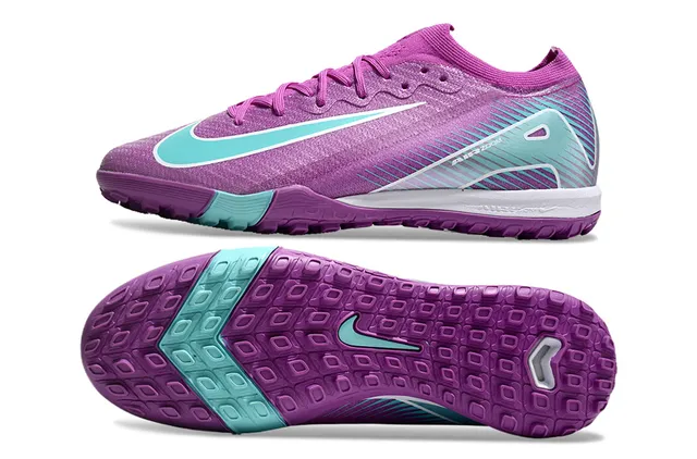 Nike Purple Blue Knit Upper Synthetic Wave Overlays Turf Soccer Shoes 5