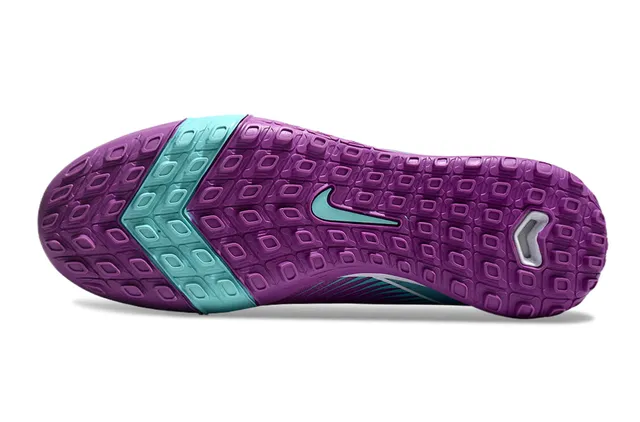 Nike Purple Blue Knit Upper Synthetic Wave Overlays Turf Soccer Shoes 6