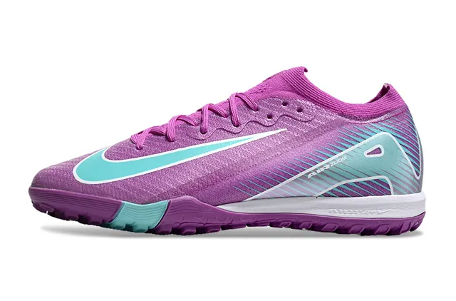 Nike Purple Blue Knit Upper Synthetic Wave Overlays Turf Soccer Shoes 8