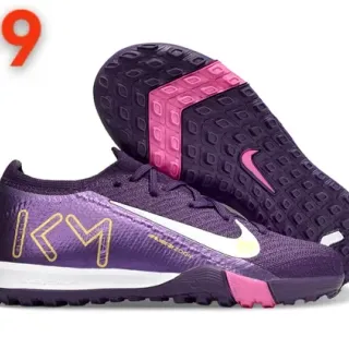 Nike Purple Pink Knit Upper Low-Cut Silhouette Turf Soccer Shoes