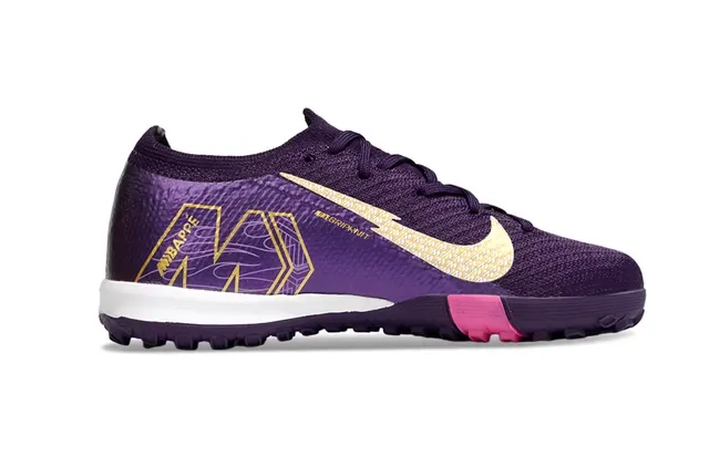 Nike Chaussures de Football Turf Violet Rose avec Tige Tricot, Silhouette Basse 3