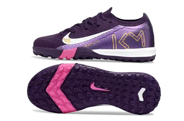 Nike Chaussures de Football Turf Violet Rose avec Tige Tricot, Silhouette Basse 7