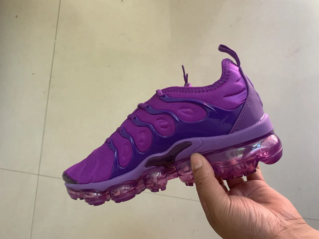 Nike Purple Transparent Wave-Shaped Cage Overlay Translucent Segmented Air Sole Lifestyle Sneakers 3