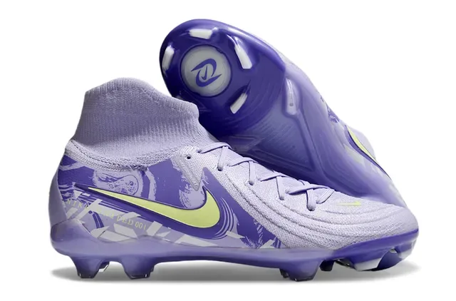 Nike Violet Jaune Haut Coupe Ajuste Chaussure Flyknit Firm-Ground Football 4