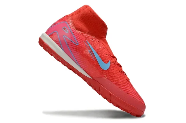 Nike Rouge Rose Haut-Coupé Collet Chaussette Ajusté Synthétique Texturé Supérieur Turf Chaussures de Football 2