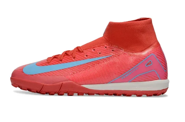 Nike Rouge Rose Haut-Coupé Collet Chaussette Ajusté Synthétique Texturé Supérieur Turf Chaussures de Football 7