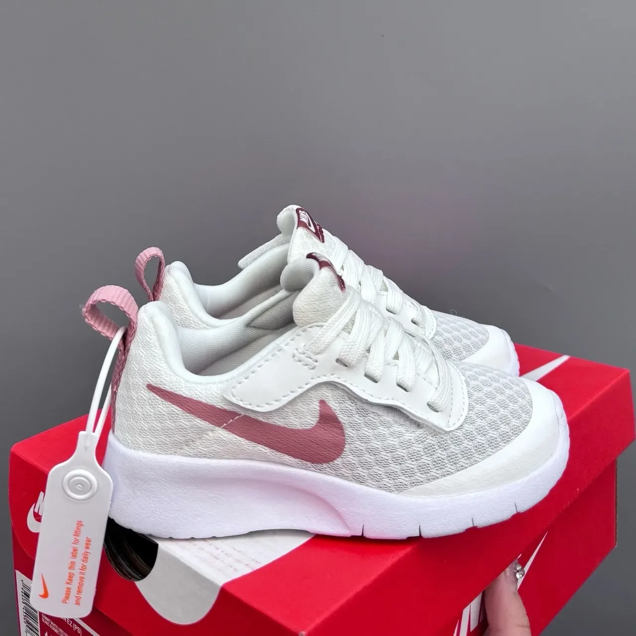 Nike Revolution White Pink Mesh Upper Hook-and-Loop Strap Lifestyle Sneakers 10