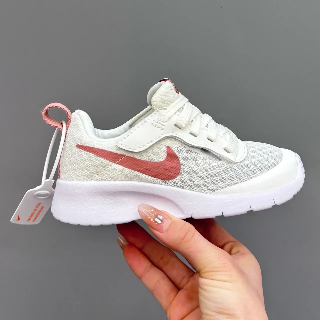 Nike Revolution White Pink Mesh Upper Hook-and-Loop Strap Lifestyle Sneakers 13