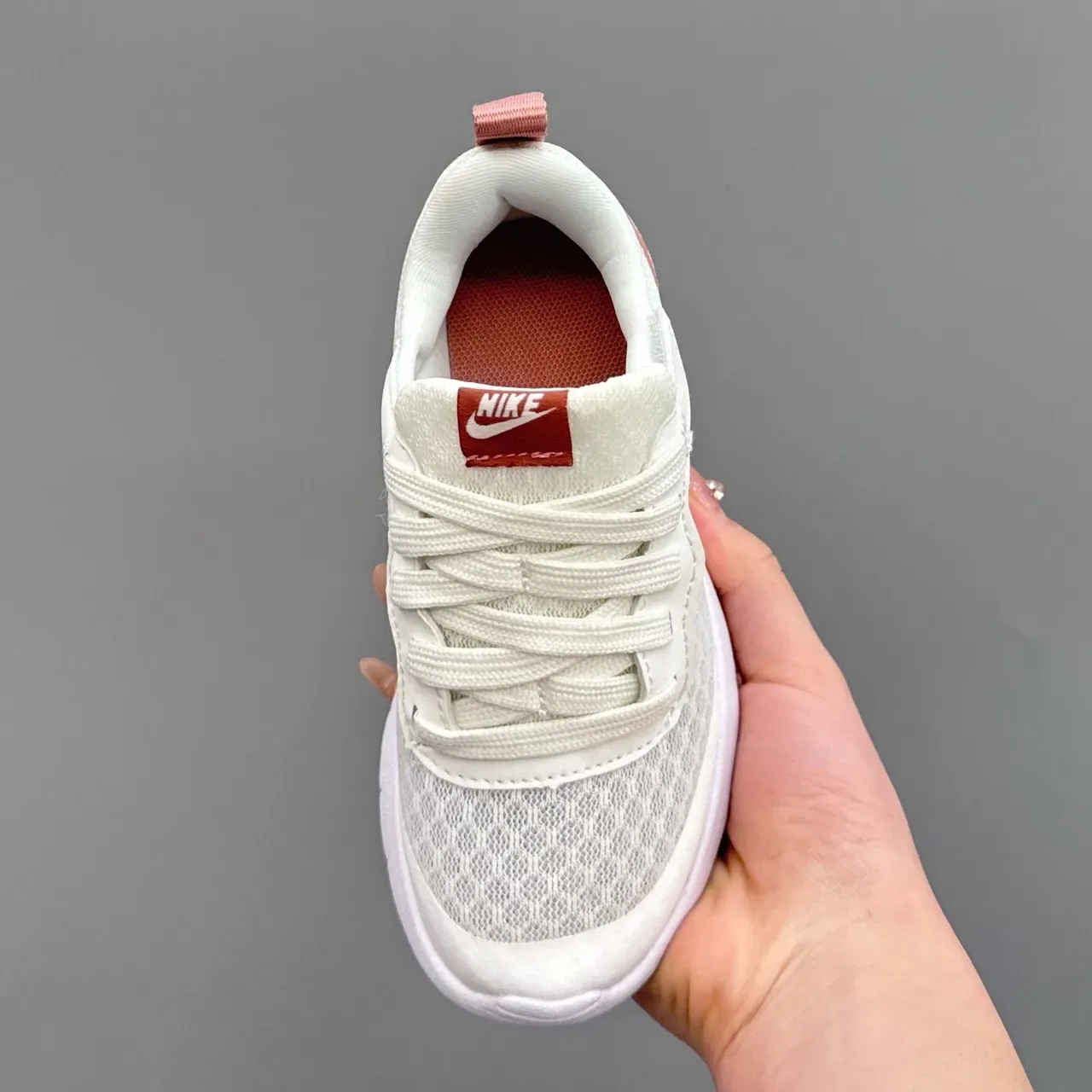 Nike Revolution White Pink Mesh Upper Hook-and-Loop Strap Lifestyle Sneakers 16
