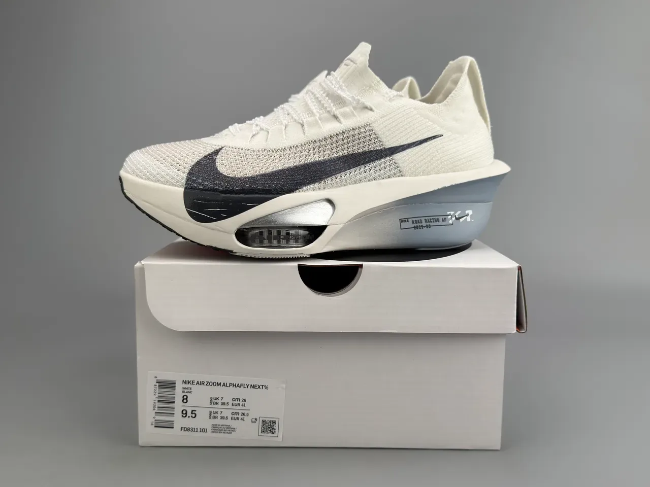 Nike Road Racing AF chaussures de running blanc noir gris 6