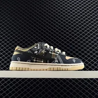 Nike SB Dunk Low नेवी बीज बैंडाना चेक स्केटबोर्ड जूते