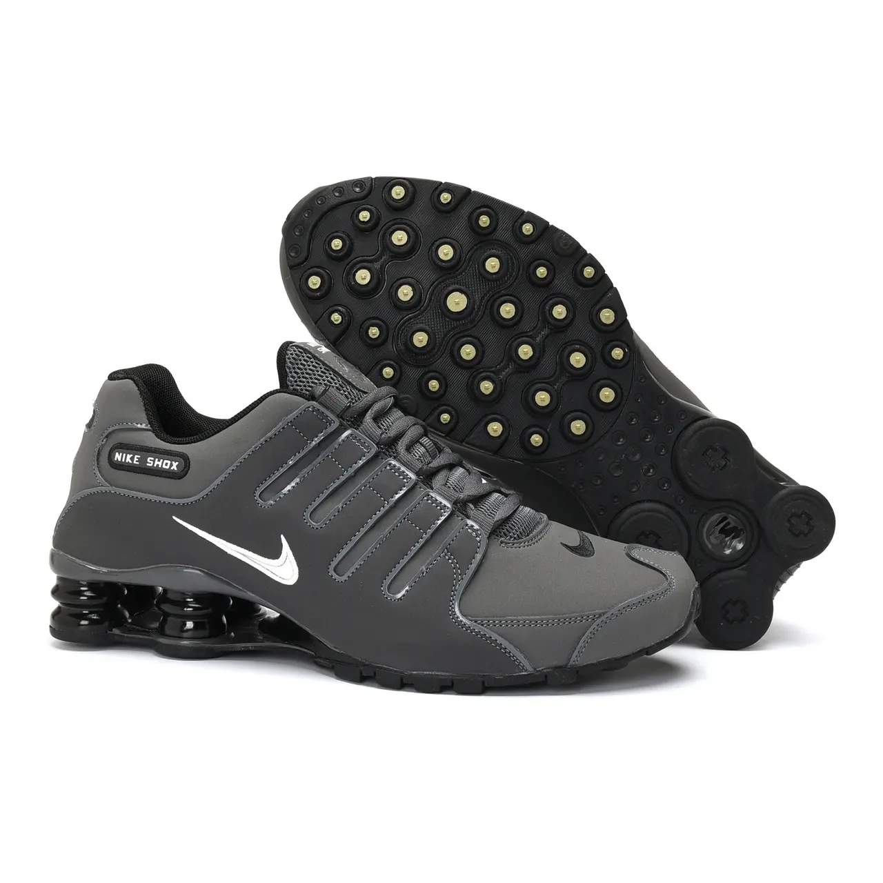 Nike Shox Gray Black Low-Top Synthetic Upper Lifestyle Sneakers 2