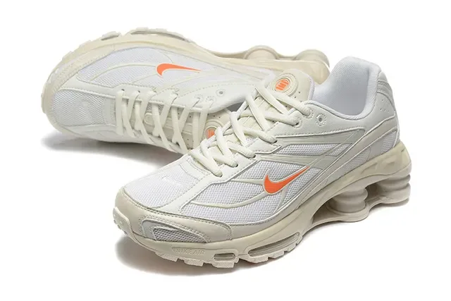 Nike Shox TL Off-White and Orange Lifestyle Sneakers 5