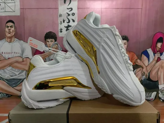Nike Shox TL White and Metallic Gold Lifestyle Sneakers 2