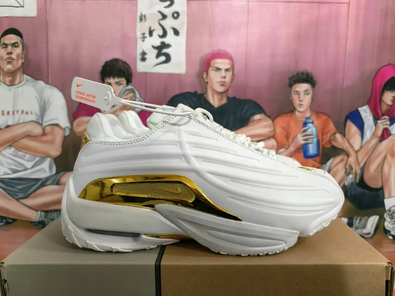 Nike Shox TL White and Metallic Gold Lifestyle Sneakers 5