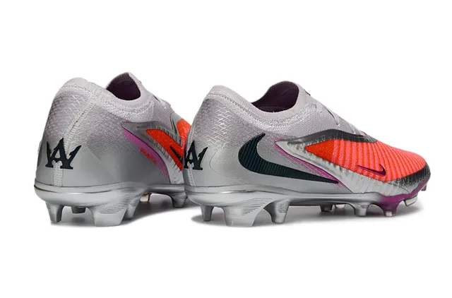 Nike Silver Pink Low-Cut Knit Upper Asymmetric Overlay Firm-Ground Soccer Shoes 14