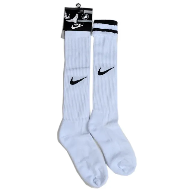 Nike blanc bleu mi-mollet ourlet côtelé chaussettes 5