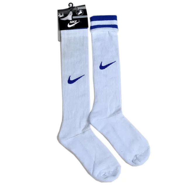 Nike blanc bleu mi-mollet ourlet côtelé chaussettes 6