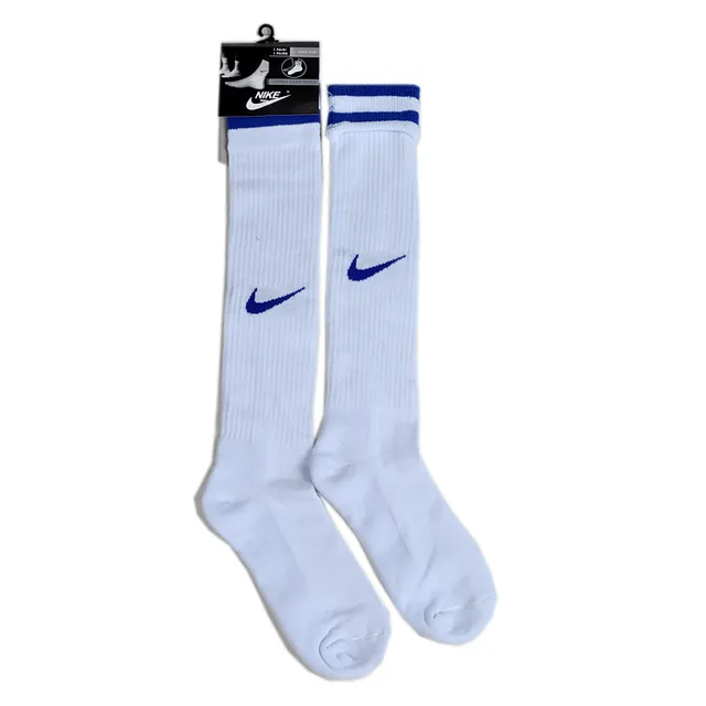 Nike blanc bleu mi-mollet ourlet côtelé chaussettes 7