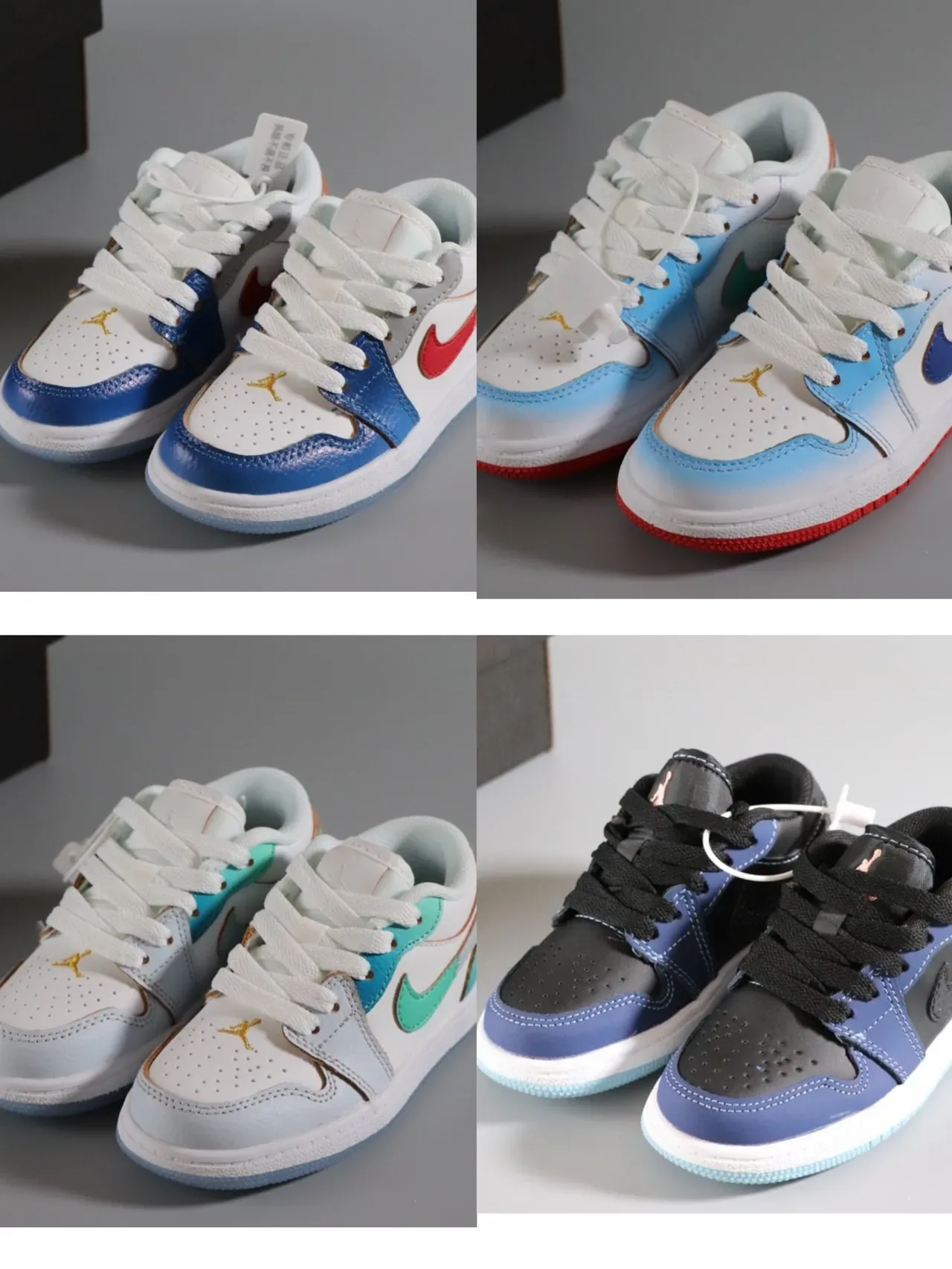 Nike White Blue Low-Top Multi-Panel Leather/synthetic Construction Lifestyle Sneakers 3