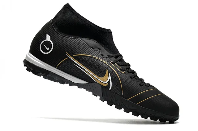 Nike Chaussures de football turf blanc bleu collet à la cheville lacets asymétriques 15