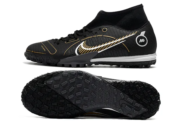 Nike Chaussures de football turf blanc bleu collet à la cheville lacets asymétriques 20