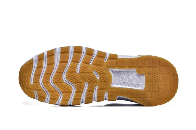 Nike White Gold Ribbed Sculpted Midsole Knit Mesh Upper Lifestyle Sneakers 4