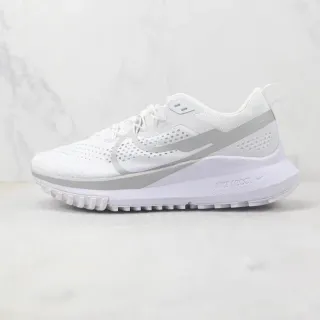 Nike White Gray Breathable Perforated Mesh Upper Light Synthetic Overlays Running Shoes